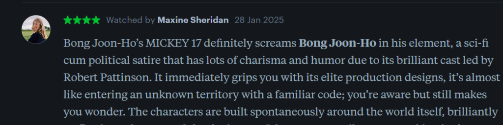 review letterboxd 5